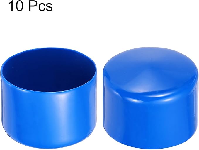 uxcell 10pcs Rubber End Caps 65mm(2.6 Inch) ID Vinyl Round End Cap Cover Screw Thread Protector Blue