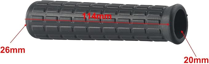 2Pcs Wheelbarrow Rubber Handles Replacement, Anti-slip Handle Grip Covers Weatherproof Handles Non-Slip Round Tubes for Garden Carts(114x20mm Black)