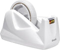 Excell EX-11425WH Premium Dualcore Desktop Tape Dispenser (1" + 3" core) with Sand Weighted Base, White Desk Tape Dispensers Use for Office, Gift Store and Wrapping Purpose