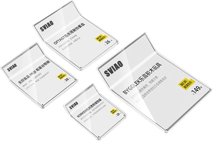 Acrylic Sign Holder Price Tag Displays Table Top Sign Stand (B：150*200mm/5.9*7.87 inches)