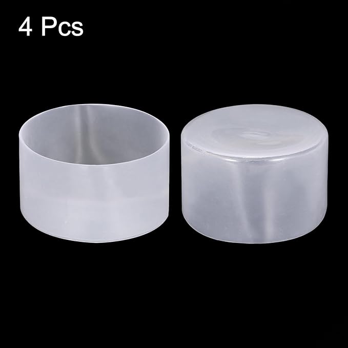 uxcell 4pcs Rubber End Caps 75mm ID Vinyl Round Tube Bolt Cap Cover Screw Thread Protectors Clear, 50mm Height