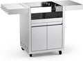Stainless Steel Grill Cart for Hygrill 3-Burner Built-In Gas Grill, Outdoor Kitchen Island with Foldable Side Shelves and Storage Cabinet