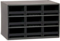 Akro-Mils Steel Garage Storage Cabinet, Small Parts Organizer Metal Cabinet for Hardware, Nails, Screws, Bolts, Nuts, and More, 17" W x 11" D x 11" H, 9-Drawer, Gray Cabinet/Black Drawers (19909)
