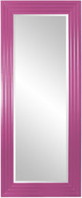 Howard Elliott Hot Pink Tall Delano Mirror, Large Self Standing Full Length Rectangular Mirror with Stepped Levels, 34 x 82 Inch