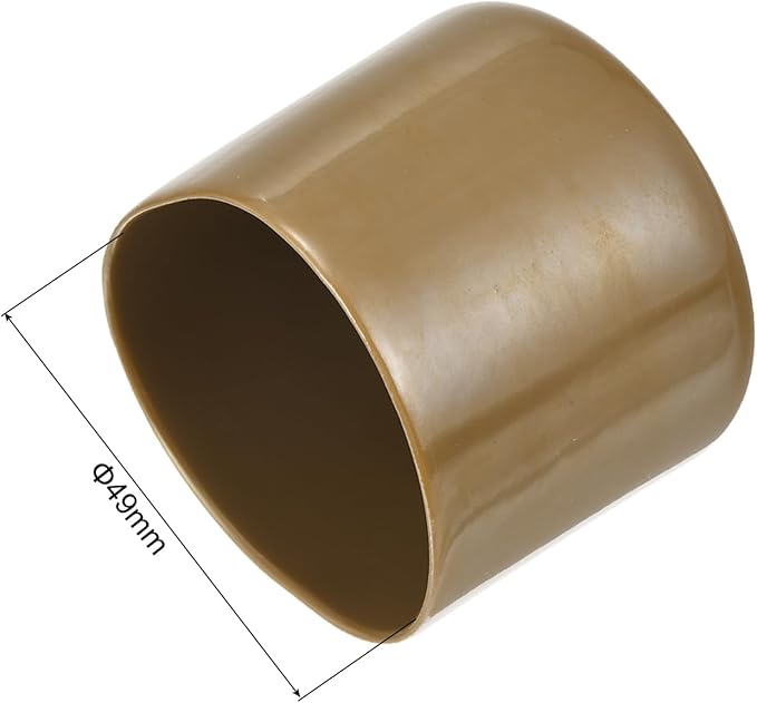 uxcell 10pcs Rubber End Caps 49mm(2") ID Vinyl Round End Cap Cover Screw Thread Protectors Light Brown
