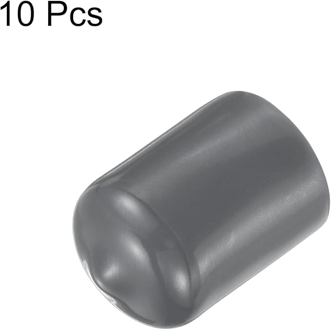 uxcell 10pcs Rubber End Caps 14.5mm ID Vinyl Round End Cap Cover Screw Thread Protector Dark Grey