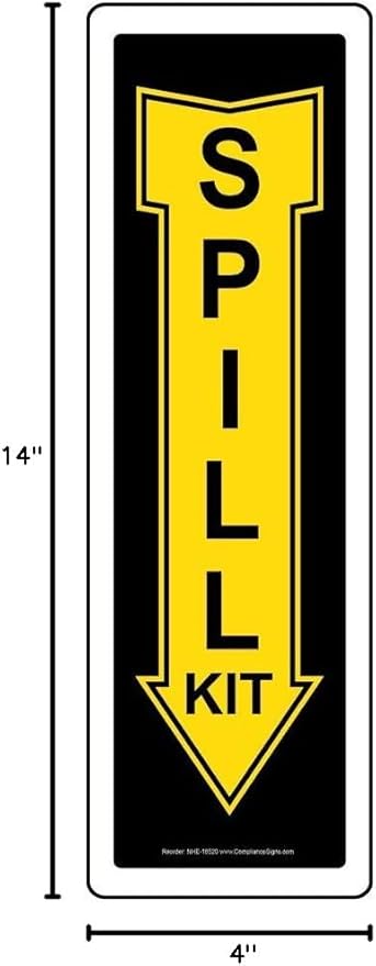 ComplianceSigns.com Spill Kit Sign, 14x4 in. Plastic for Facilities