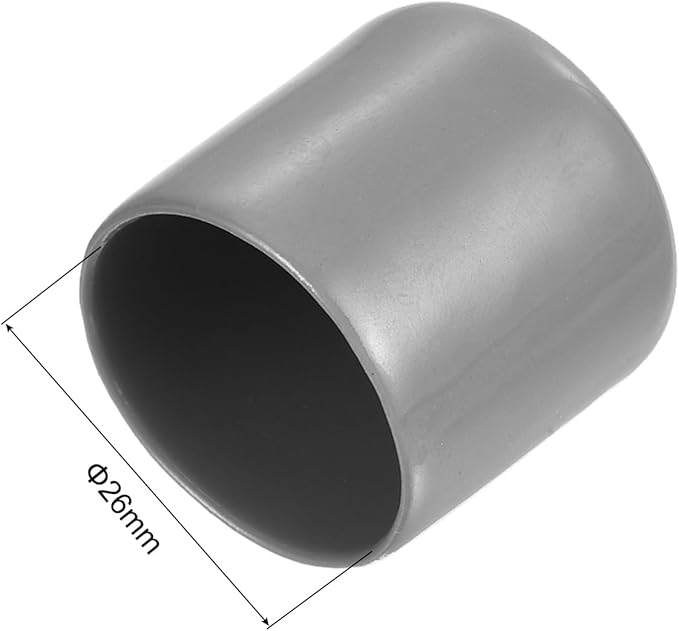 uxcell 10pcs Rubber End Caps 26mm ID Vinyl Round End Cap Cover Screw Thread Protector Light Grey