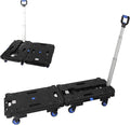 LEADALLWAY 2 Pcs Set Platform Truck Folding Multiple Carts Assembly Feasible Dolly Cart(24.4" L x 17.7" W with Handle + 24.2" L x 18.1" W)