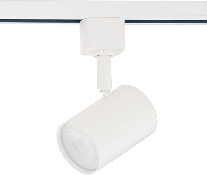 Amped Collection 3-Light 48in Field Cuttable LED Track Lighting Kit with 3 LED 3000K Warm White Track Heads, 4ft Track, End Caps, Floating Feed in White Finish