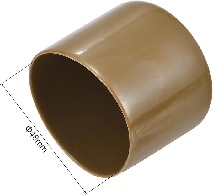 uxcell 10pcs Rubber End Caps 48mm(1 7/8") ID Vinyl Round End Cap Cover Screw Thread Protectors Light Brown