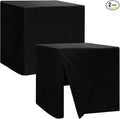 HolidayIdeas 2 Pack Square Fitted Table Covers - 34 x 34 Inch - Fabric Table Clothes Versatile Tablevloths for Parties, Holiday Dinner, Trade Show, Vendor Stand (Black)
