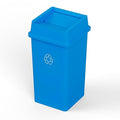 35 Gallon Blue Square Commercial Trash Garbage Can with Lid | Outdoor Office Restaurant School Kitchen