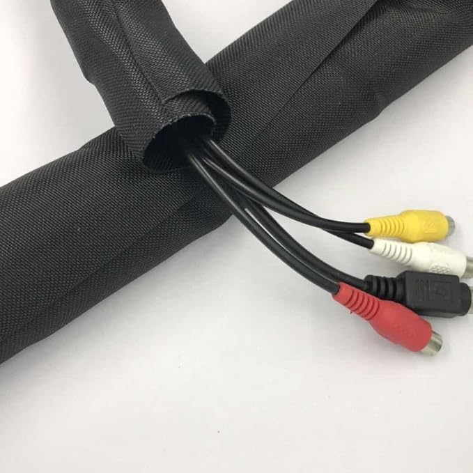 Split Mesh Cord Sleeve Loom Tubing Cable Cover Braided Cable Management Auto Protective Wire Harness Wrap Self Wrapping Woven 3/16"-35ft