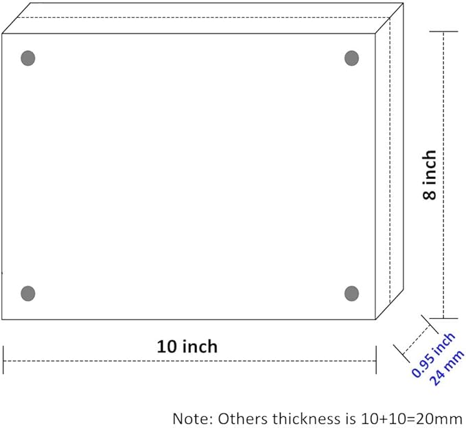 NIUBEE 8x10 Acrylic Picture Frames 3 Pack, Clear Tabletop Double Sided Magnetic Photo Frames