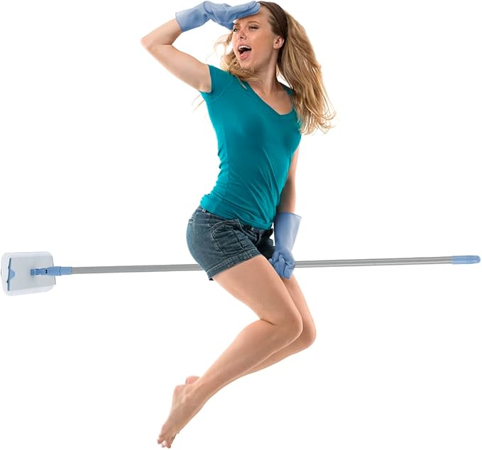 18'' Microfiber Mop for Floor Deep Cleaning, Extendable Long Handle with Aluminum Plate, Wet Mopping and Dry Dusting Chenille Pads Included Great for Hardwood, Laminate, Vinyl, Tile Cleaning