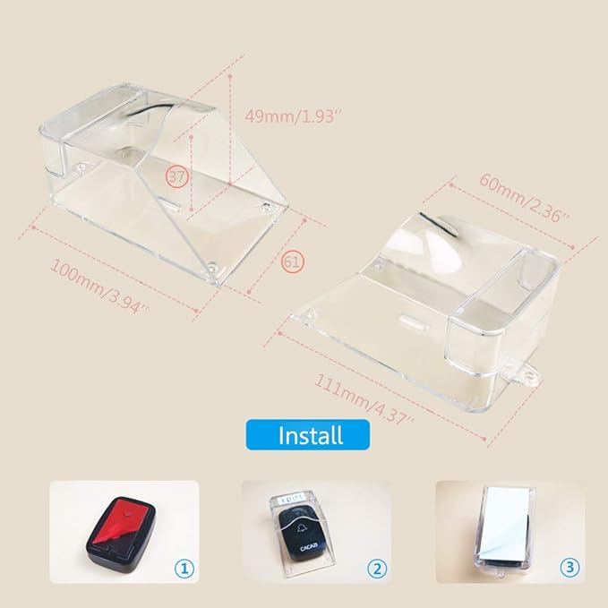 Waterproof Cover For Doorbell Door Button Transparent Button Transmitter