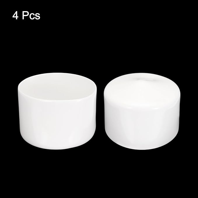 uxcell 4pcs Rubber End Caps 65mm ID Vinyl Round End Cap Cover Screw Thread Protectors White, 40mm Height