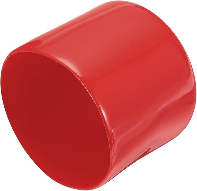 uxcell 4pcs Rubber End Caps 51mm ID Vinyl Round End Cap Cover Screw Thread Protectors Red, 40mm Height