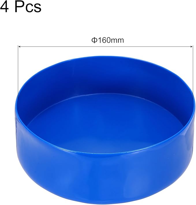 uxcell 4pcs Rubber End Caps 160mm(6.3 Inch) ID Vinyl Round End Cap Cover Screw Thread Protectors Blue, 50mm Height