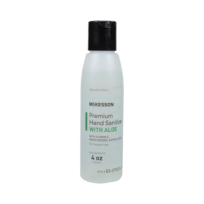 McKesson Hand Sanitizer with Aloe, 4 oz [Pack of 24] Bulk, 70% Ethyl Alcohol, Spring Water Scent