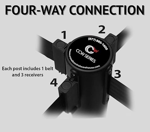 Montour Line WM115 Wall Mounted Retractable Belt Barrier with Standard Belt End, Fixed Mount, Polished Stainless Steel Casing (8.5 ft Dark Grey Belt)