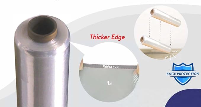 8 Rolls 18" x 1500 FT Pre-Stretched Stretch Wrap 33 Gauge (80G Equivalent) Clear Hand Shrink Pallet Wrap Film for Moving and Warehouse - Shipping Depot