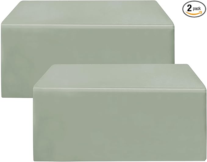 HolidayIdeas Fitted Table Covers for 6 Foot Tables - 72 x 30 Inch - 2 Pack Rectangle Table Clothes Polyester Fabric Table Cover for Folding Table, Parties, Holiday Dinner, Trade Show (Sage Green)