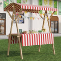 Portable Vendor Cart with Wheels - Foldable Outdoor Concession Stand for Farmers Market, Street Fairs, Vending Display Counter, Mobile Kiosk Stall