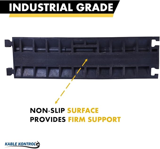 Kable Kontrol Atlas Cable Protector Wire Ramp - 2 Channel Bulk Wholesale Pallet - 40 Pcs - 39" Long Black & Yellow - 20,000 Lbs Load Capacity - Rubber Speed Bump Wire Protector Cord Cover - CP9972