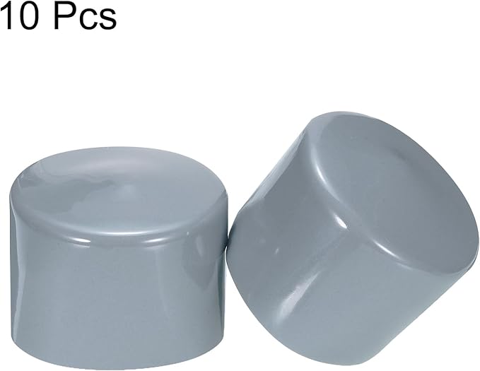 uxcell 10pcs Rubber End Caps 55mm(2.2") ID Vinyl Round End Cap Cover Screw Thread Protectors Grey
