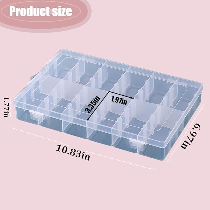 3pcs Clear Storage Small Parts Organizer Box Storage Bin With Dividers Multi Compartment for Beads Art DIY Tackle Box Organizer (CM-12 compartments)