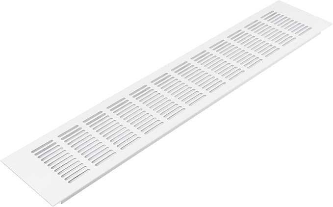 Vent Systems 19.69 x 3.94 (Outer Size) Air Supply Ventilation Grille - White Aluminum Rectangle Intake/Exhaust Door Vent Deflector - HVAC for Home Improvement Floor, Wall Duct Cover