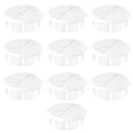 2-3/8" White Desk Grommet, JTemgle Flexible Cable Grommet Rubber Cable Hole Cover Wire Organizer Caps Desktop Cord Management for Home Office TV Stands Tabletops, 10 Pieces