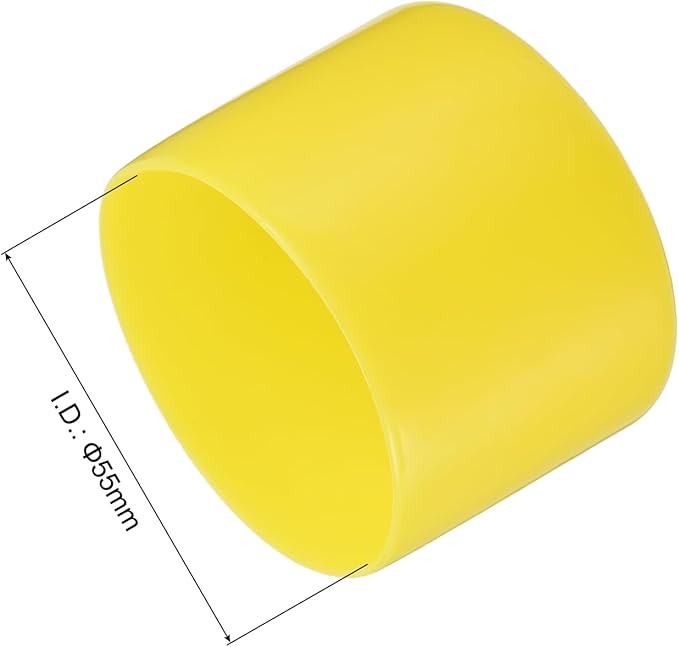 uxcell 10pcs Rubber End Caps 55mm(2 3/16") ID Vinyl Round End Cap Cover Screw Thread Protectors Yellow