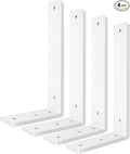 White Floating Shelf Bracket 12 Inch, 4 Pack Heavy Duty Shelf Brackets, Wall Shelf Bracket for DIY Decorative with Mounting Hardware