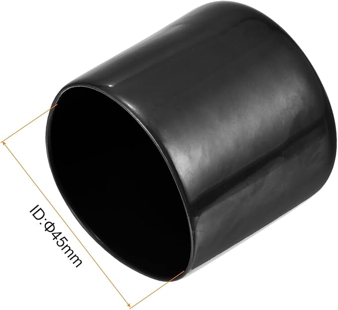 uxcell 5pcs Rubber End Caps 1 3/4"(45mm) ID Vinyl PVC Round Tube Bolt Cap Cover Screw Thread Protectors Black
