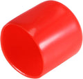 uxcell 4pcs Rubber End Caps 45mm ID Vinyl Round End Cap Cover Screw Thread Protectors Red, 40mm Height