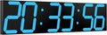 Digital Wall Clock, Oversize Led Digital Clock Large Display with Auto Dimmer, Huge Countdown Timer with Remote Control, 27" Wide Display, 6 Digits, Wall Mount, Date and Temperature(Ice Blue)