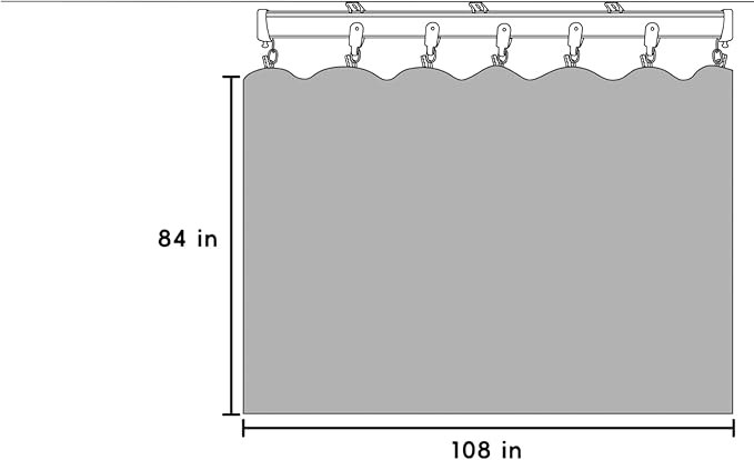 Room Divider Blackout Curtains Flexible Sliding Tracks Sets Ceiling Mounted Rod Window Curtain Privacy Separation for Bedroom Living Rooms,1 Panel Gray White Drape and Black Track Set-W108xH84 in