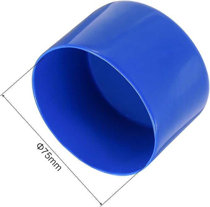 uxcell 5pcs Rubber End Caps 75mm(3 Inch) ID Vinyl PVC Round Tube Bolt Cap Cover Screw Thread Protectors Blue