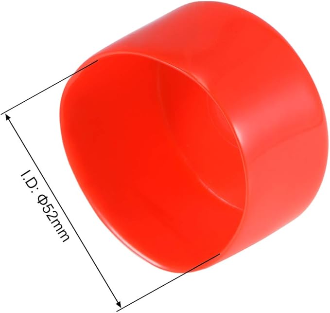 uxcell 4pcs Rubber End Caps 52mm ID Vinyl Round End Cap Cover Screw Thread Protectors Red, 40mm Height