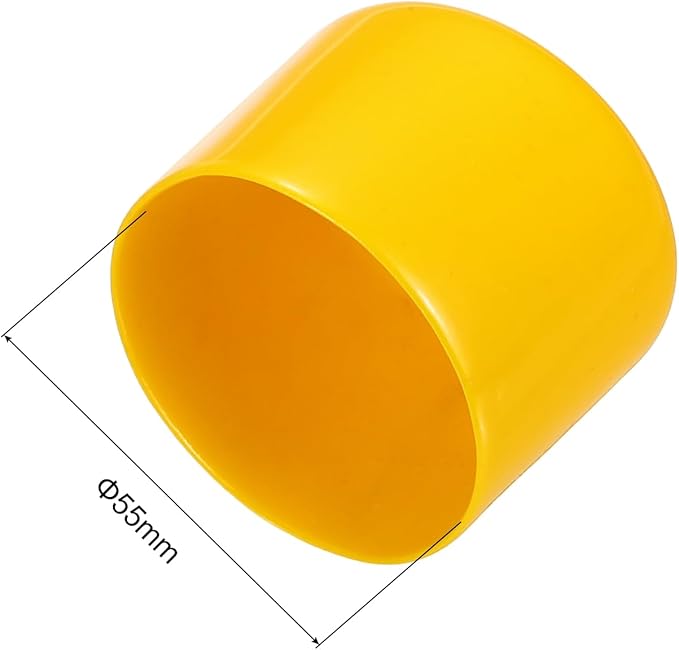 uxcell 5pcs Rubber End Caps 55mm(2.2 Inch) ID Vinyl PVC Round Tube Bolt Cap Cover Screw Thread Protectors Yellow