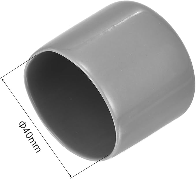uxcell 5pcs Rubber End Caps 40mm(1.6 Inch) ID Vinyl PVC Round Tube Bolt Cap Cover Screw Thread Protectors Light Gray