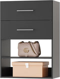 ROOMTEC 19.5" 2 Drawer Short Tower Closet Unit, Modular Closet System with Drawers and Shelf, Wardrobe Organizer for Bedroom or Walk-in Closet, Wall Mounted, Customizable Clothes Storage Unit, Black