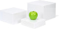 Red Co. Set of 3 Glossy White Acrylic Cube Display Nesting Risers with Hollow Bottoms