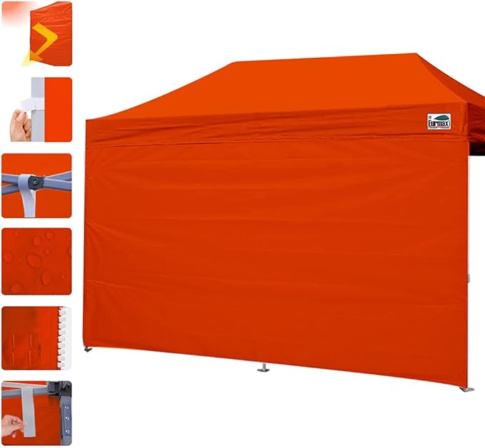Eurmax USA Instant Canopy SunWall Camping Tent Tarp Shelter 10x20, Orange Sidewall Only