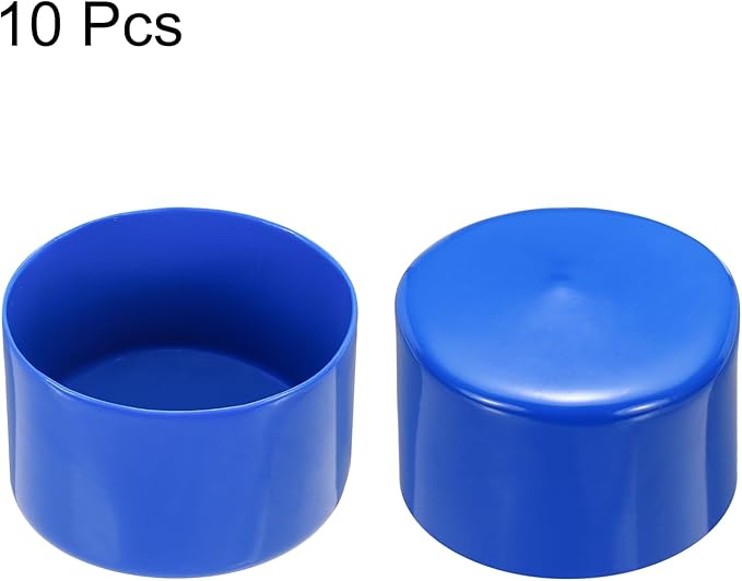 uxcell 10pcs Rubber End Caps 75mm(3 Inch) ID Vinyl Round End Cap Cover Screw Thread Protector Blue