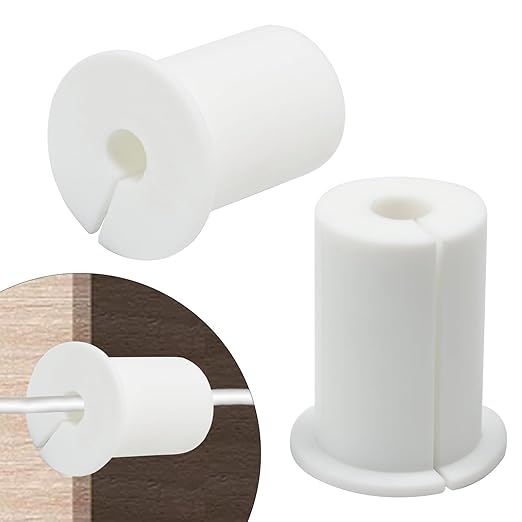 2pc Starlink Cable Grommet 1" Silicone Waterproof Wall Hole Pass Through Split Cable Bushings for TV Wire Ethernet Cord, Starlink Cable Routing Kit Accessories, 38mm/1.5" Ht, White
