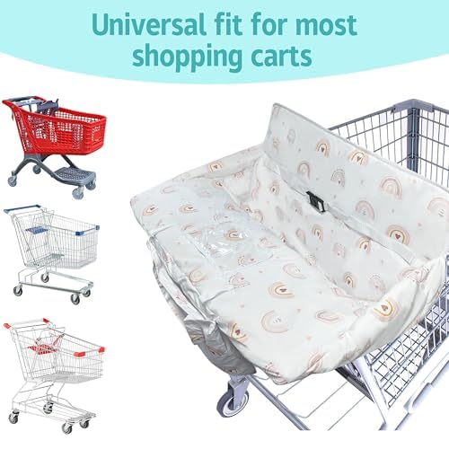 Shopping Cart Cover for Baby,2-in-1 High Chair Cover with Portable Cloth Bag,Cart Seat Pad for Babies Grocery Cushion Cover Restaurant,Suitable for All Supermarkets